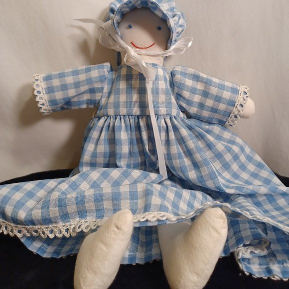 Simple baby doll , Handmade white cloth with eyes and  mouth - Picture 3 of 6